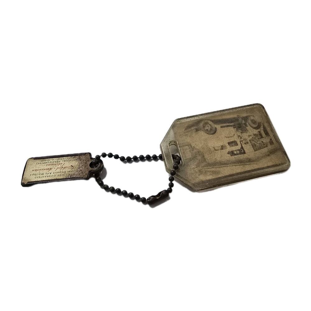 1951 Disabled Veterans License Plate Keychain Vintage Auto Dealer Advertising